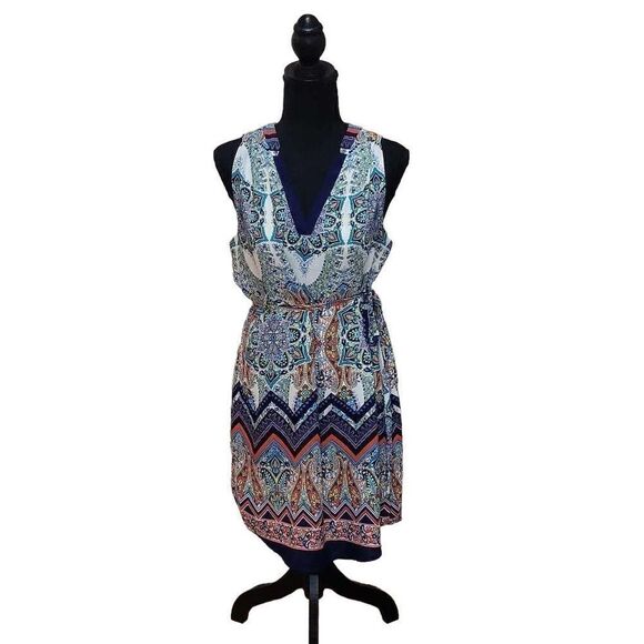 Renee C. Sleeveless V-Neck Sheath Midi Dress - Picture 1 of 8